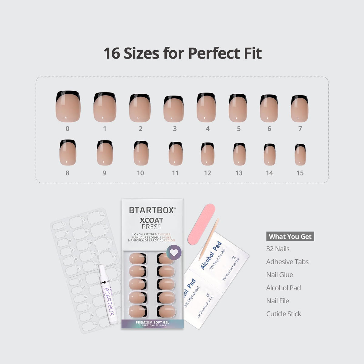 BTArtbox French Tip Press On Nails being applied on hands