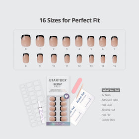 BTArtbox French Tip Press On Nails being applied on hands