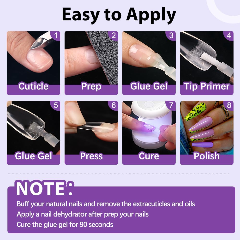 BTArtbox Gel Glue Set 15ML with clean nail finish
