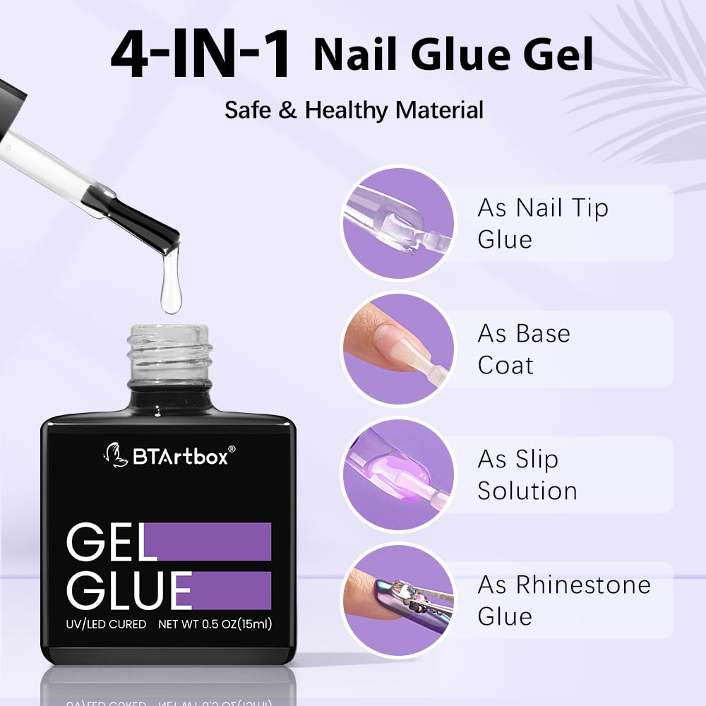 BTArtbox Gel Glue Set with nails extended