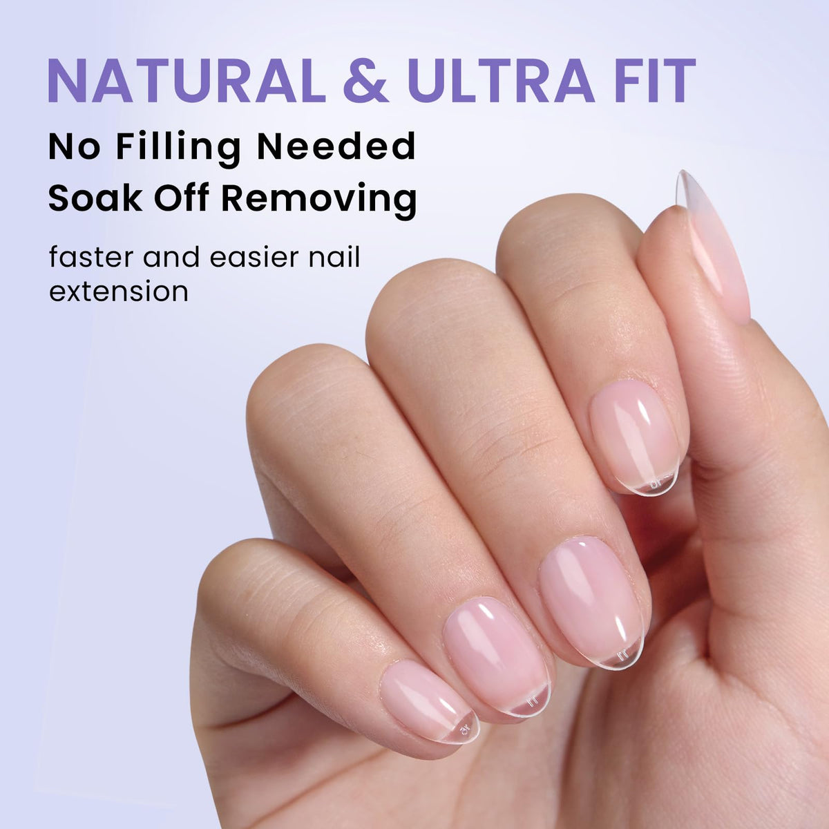 BTArtbox Half Matte Clear Soft Gel Nail Tips displayed on a table