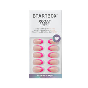 BTArtbox Press On Nails Berry French with accessories