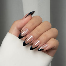 BTArtbox Press On Nails Black Swan nails laid out in various sizes
