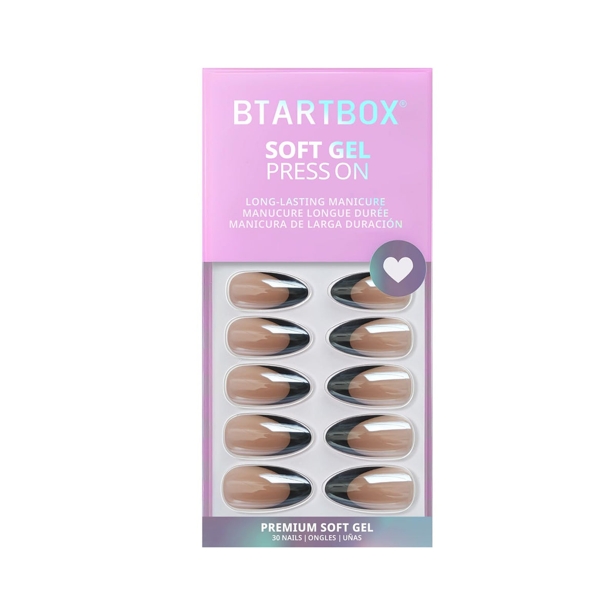 BTArtbox Press On Nails Black Swan packaging with included accessories