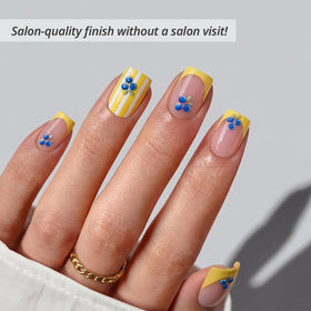 BTArtbox Press On Nails Blueberry Rain packaging showing included accessories