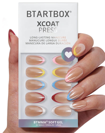 BTArtbox Press On Nails Cha-Cha Short Almond front view
