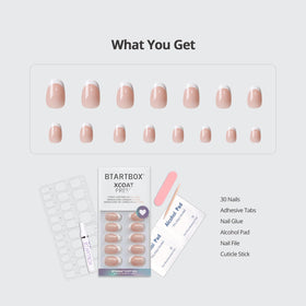 BTArtbox Press On Nails Chic Twins close-up of nail glue and file