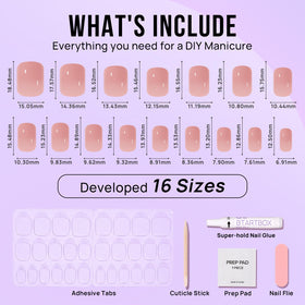 BTArtbox Press On Nails Cinnamon application guide