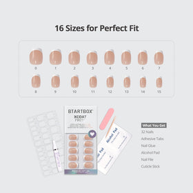 BTArtbox Press On Nails Classic White Short Square French Tip on hands