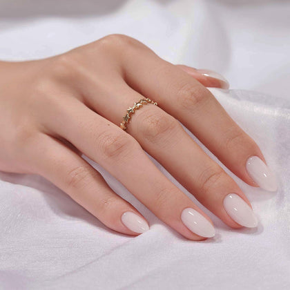 BTArtbox Press On Nails Cream Puff front view showing ombre design