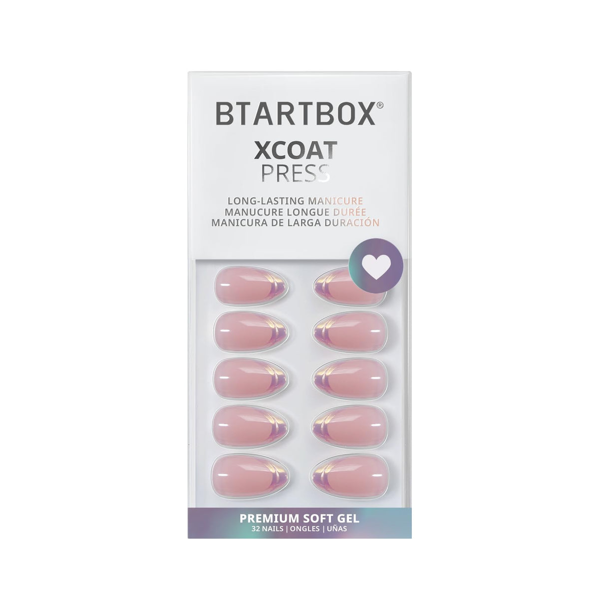 BTArtbox Press On Nails Dazzling Pink side view
