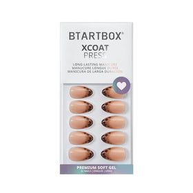 BTArtbox Press On Nails Espresso Leopard with nail file and wooden stick