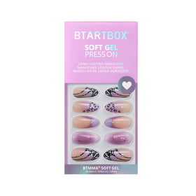 BTArtbox Press On Nails Flutter Besties in various sizes laid out