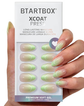 BTArtbox Press On Nails Fresh Reset Green Ombre front view