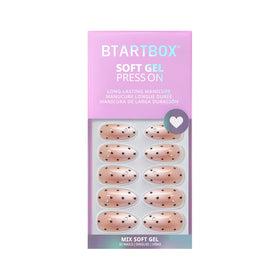 BTArtbox Press On Nails Gala Polka showing various nail sizes