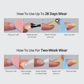 BTArtbox Press On Nails Ice Thread Short Square application guide