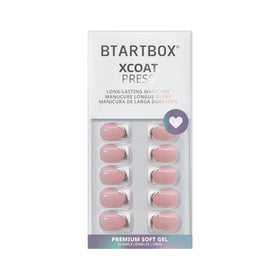 BTArtbox Press On Nails Ice Veil with alcohol pads and wooden stick