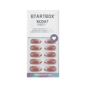 BTArtbox Press On Nails Knightshield close-up showing medium almond shape