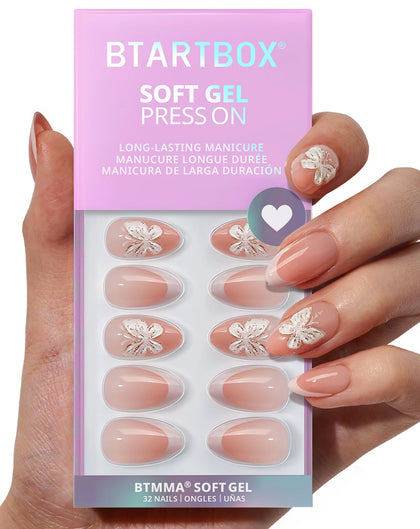 BTArtbox Press On Nails Last Dance Short Almond front view