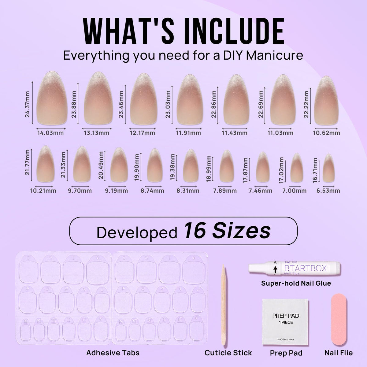 BTArtbox Press On Nails Liquid Radiance side view
