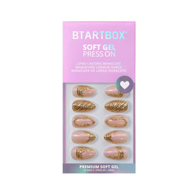 BTArtbox Press On Nails Metalhead Short Almond accessories included