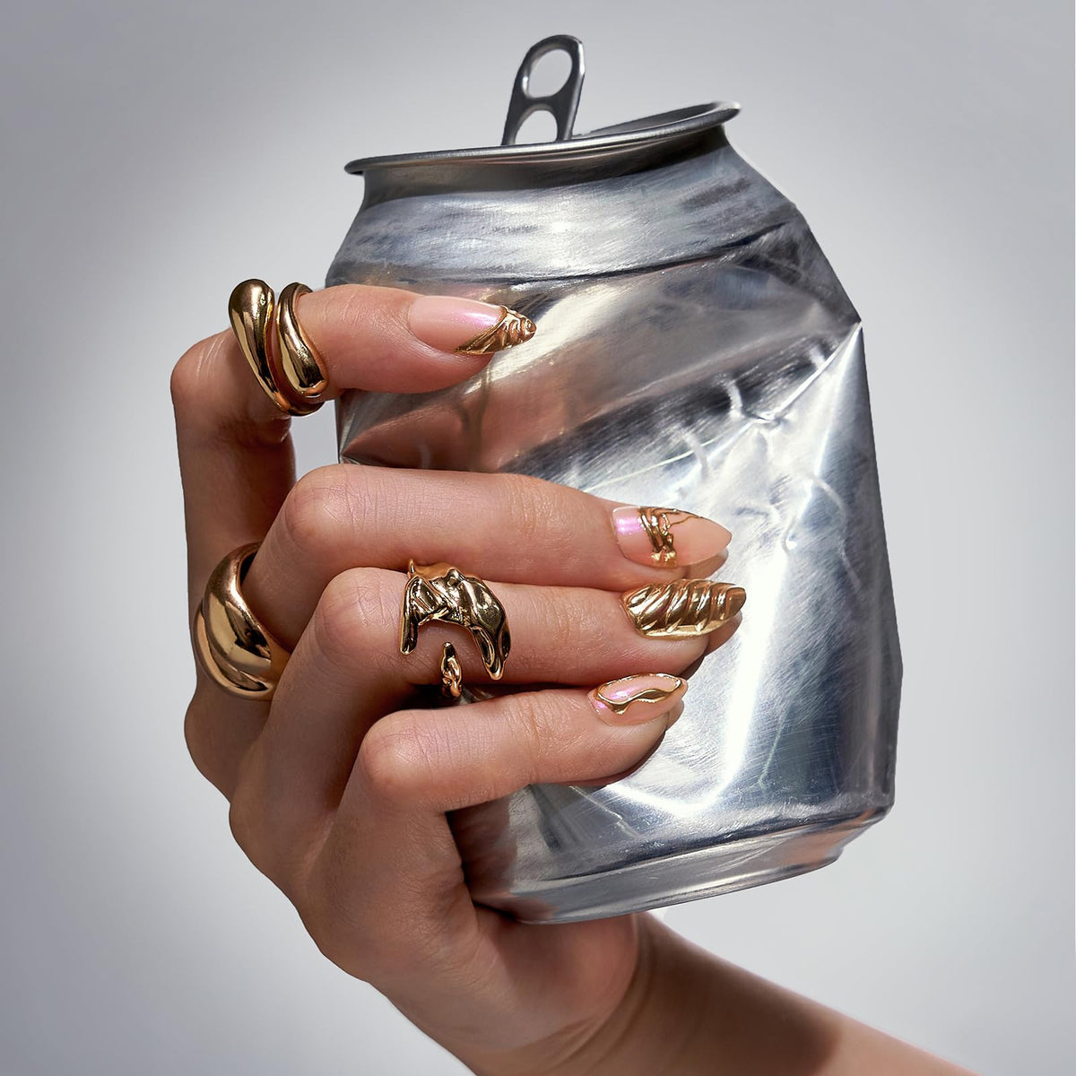 BTArtbox Press On Nails Metalhead Short Almond nail sizes