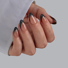 BTArtbox Press On Nails Midnight Spark short almond shape