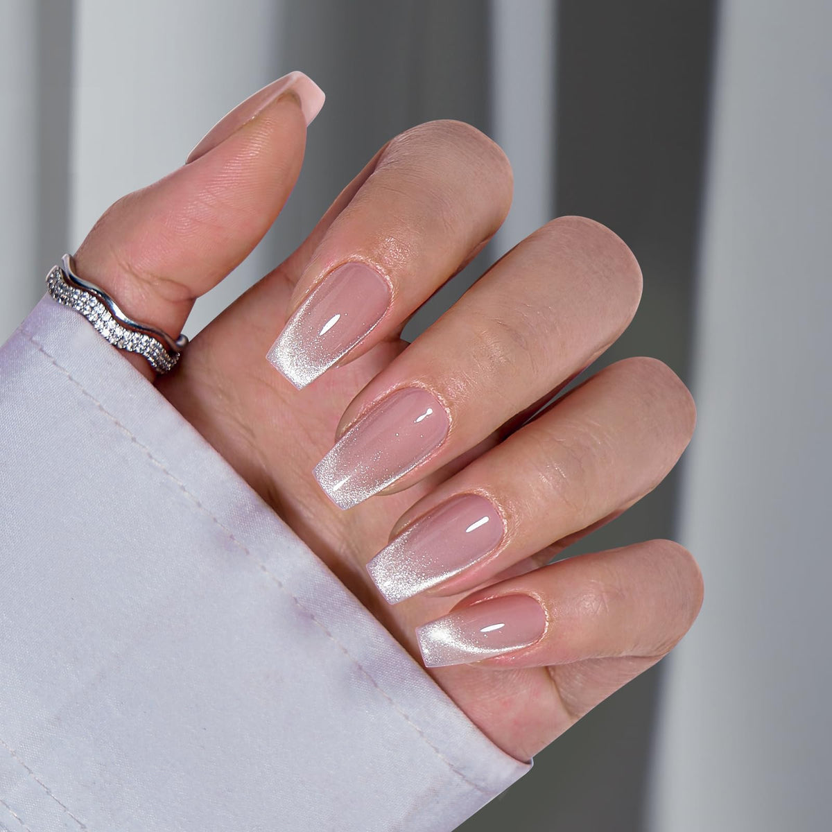BTArtbox Press On Nails Milky Way short coffin shape