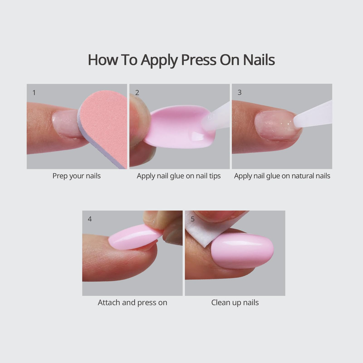 BTArtbox Press On Nails Moss Muse with nail file and wooden stick