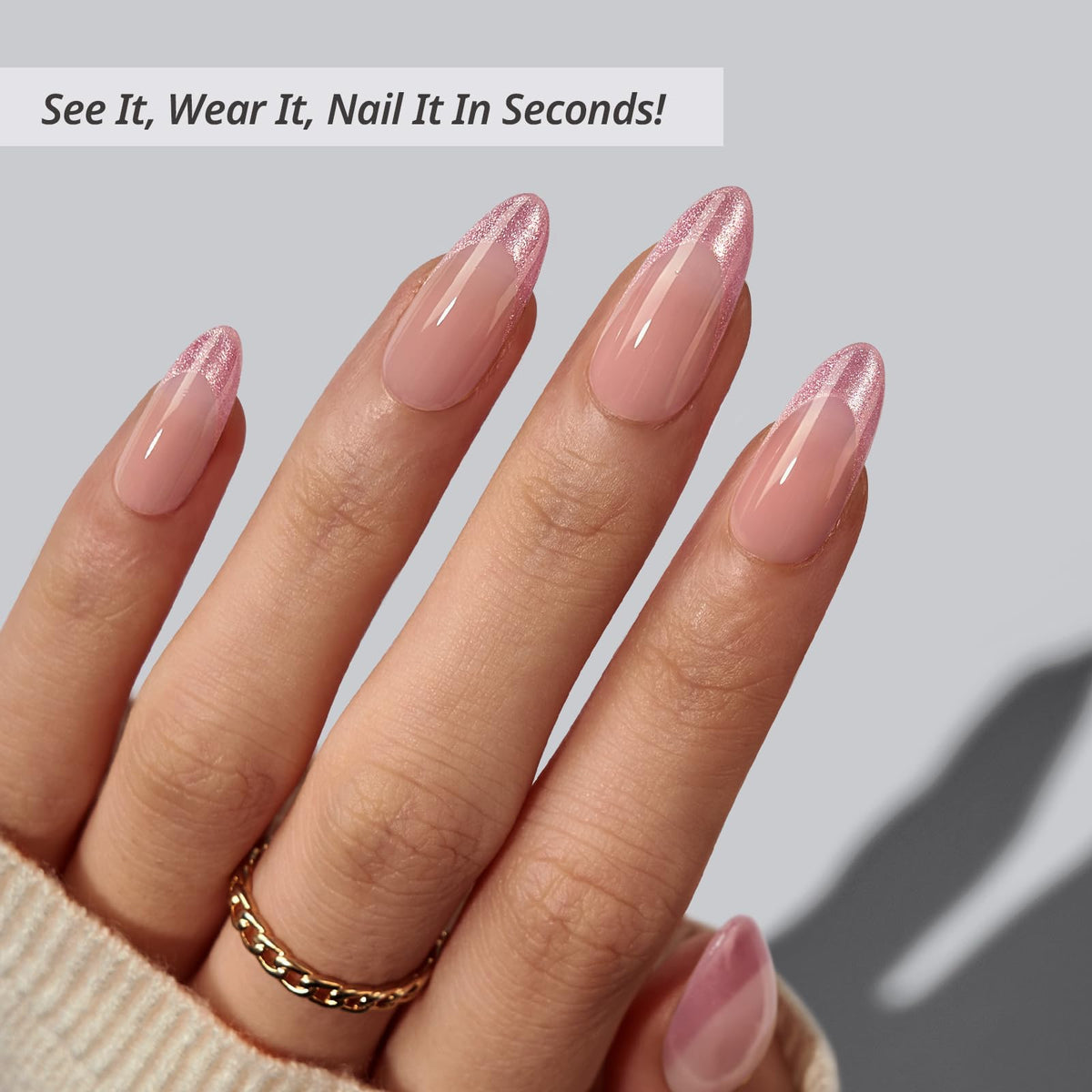 BTArtbox Press On Nails Pink Frosting packaging