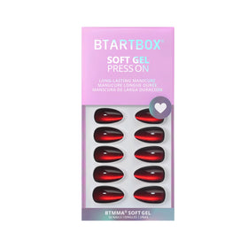 BTArtbox Press On Nails Red Cat Eye close-up of nails