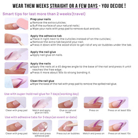 BTArtbox Press On Nails showing various sizes included