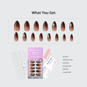 BTArtbox Press On Nails Starry Spice nails displayed in various sizes