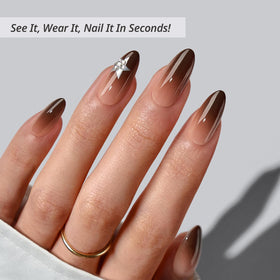 BTArtbox Press On Nails Starry Spice side view showcasing almond shape