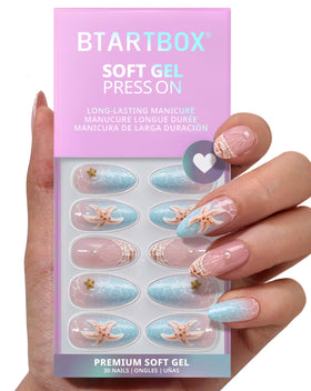 BTArtbox Press On Nails Tide Play Medium Almond in various sizes