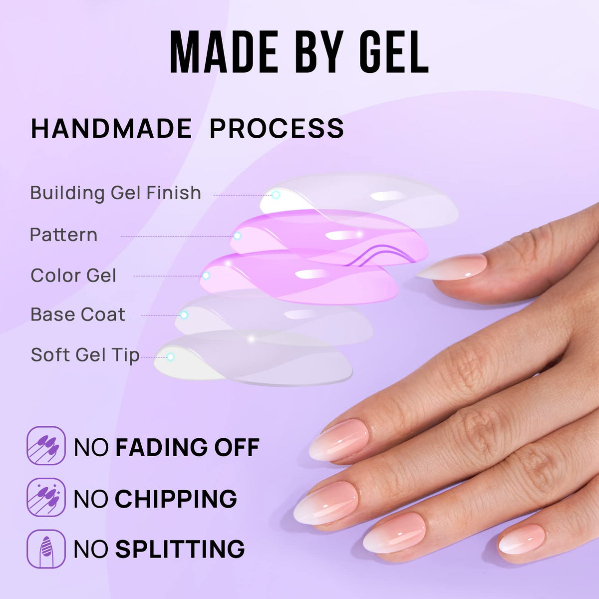 BTArtbox Press On Nails Vanilla Cream Almond application guide