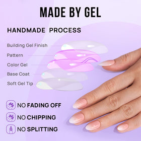 BTArtbox Press On Nails Vanilla Cream Almond application guide