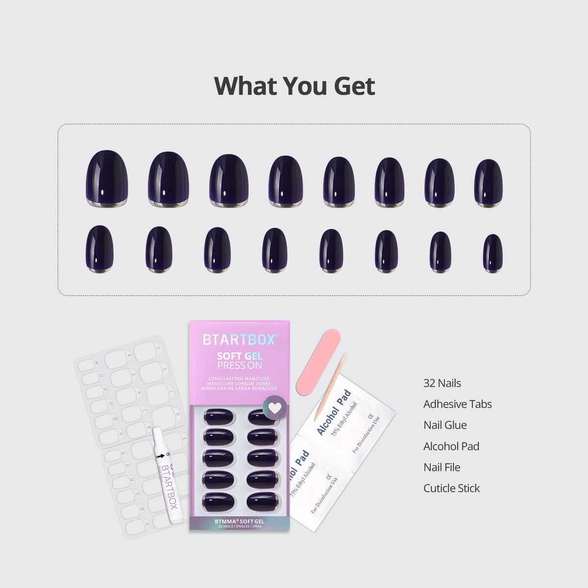BTArtbox Press On Nails Vintage Silver application guide