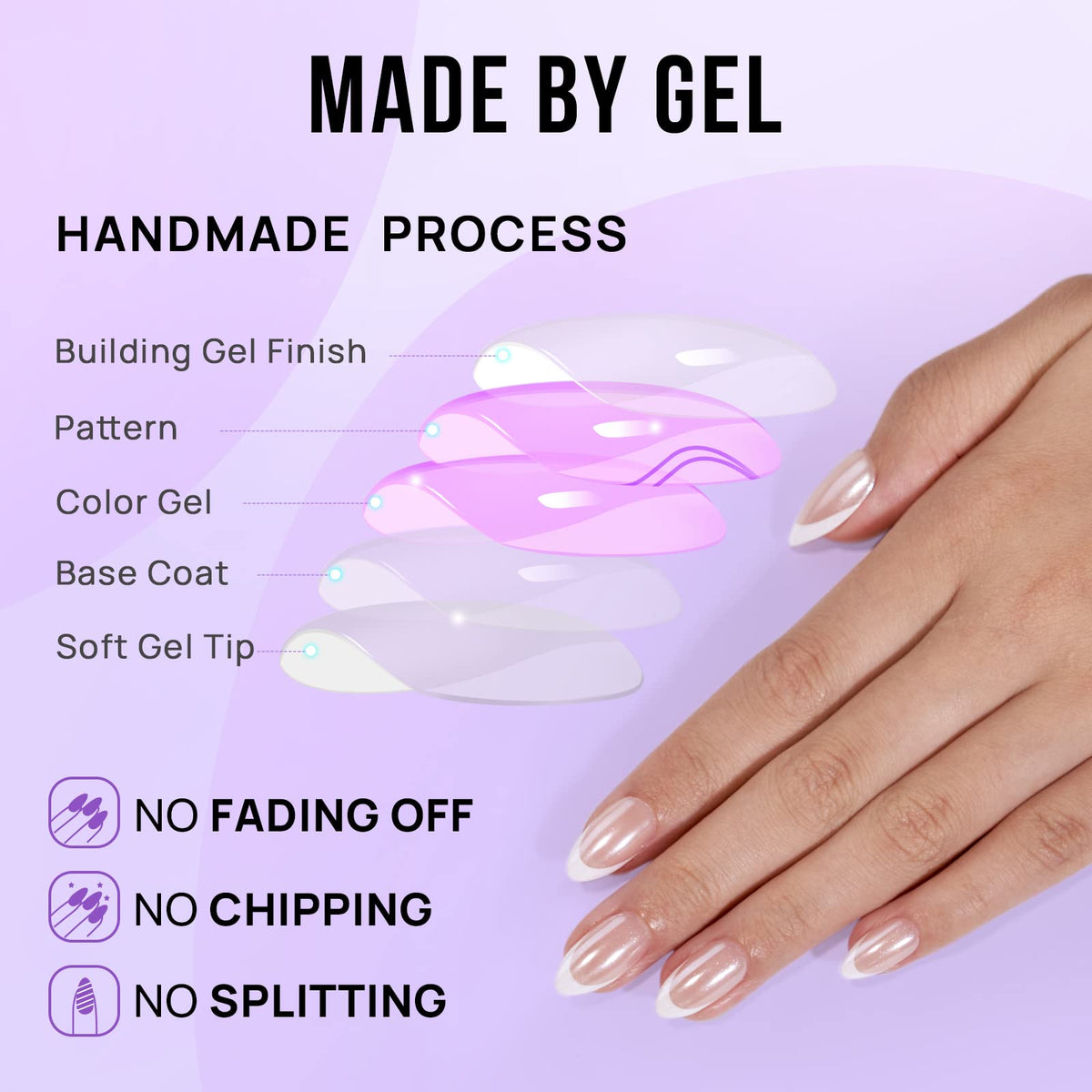 BTArtbox Press On Nails with nail glue and file