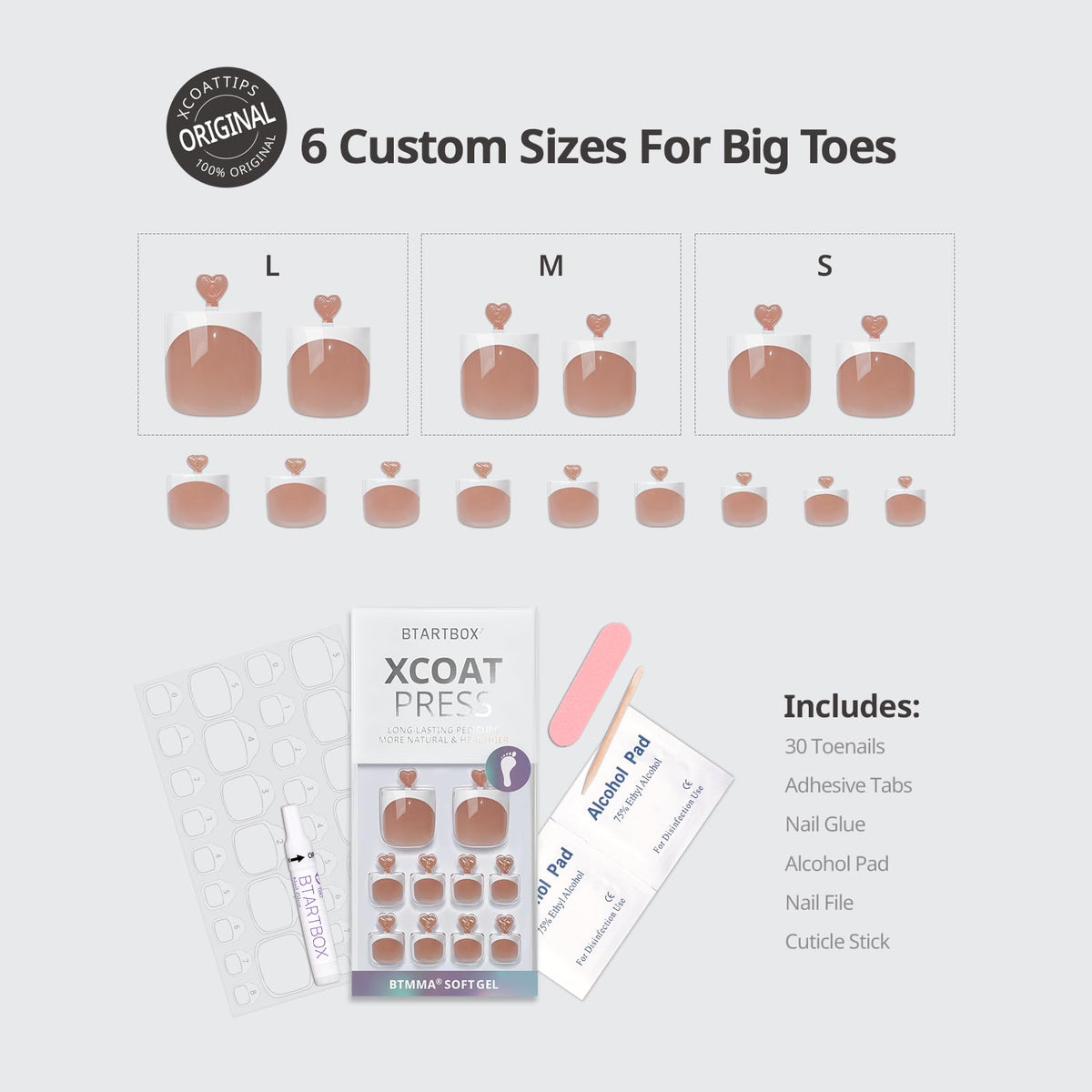 BTArtbox Press On Toenails in various sizes
