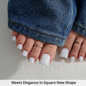 BTArtbox Press On Toenails Ivory White in packaging