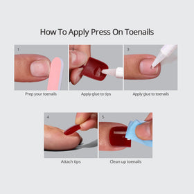 BTArtbox Press On Toenails Ivory White with user manual