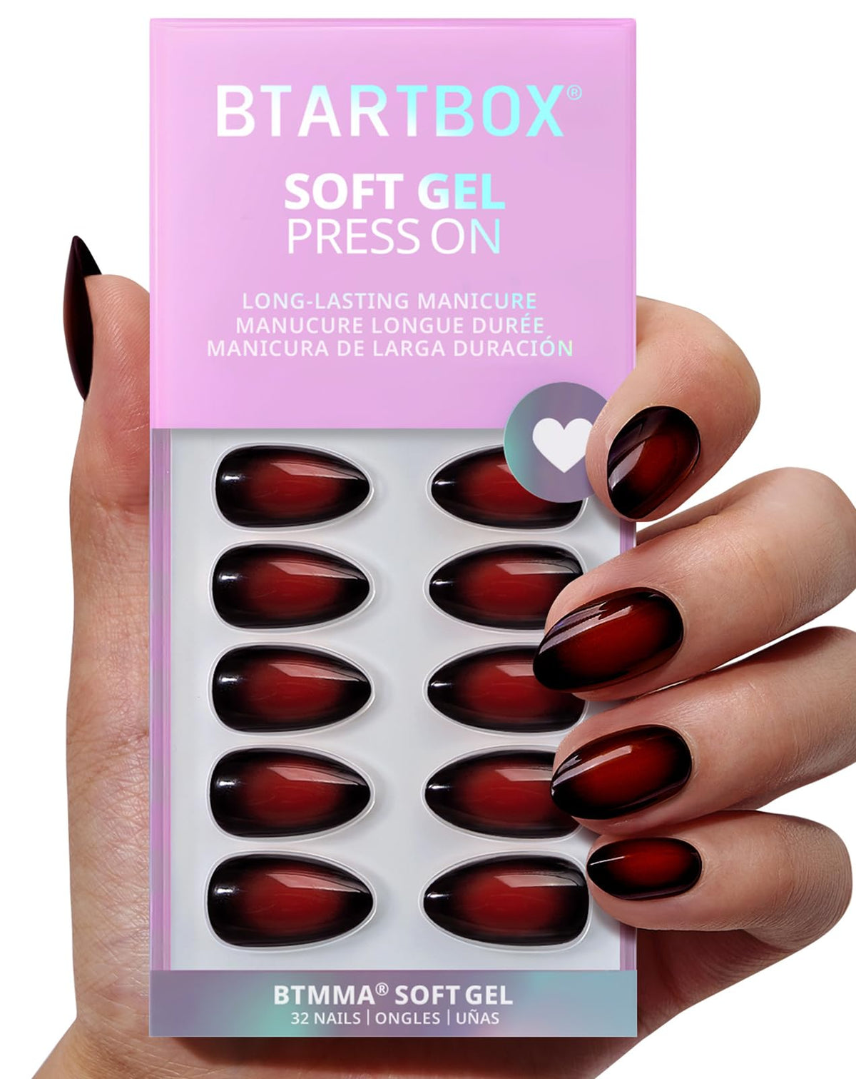 BTArtbox Vampire Kiss Press On Nails front view with stylish design