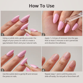 BTARTBOXNAILS 30ml Press On Nails Glue Remover Serum in use on nails