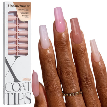 BTARTBOXNAILS 5-Shade Nude Press On Nails front view