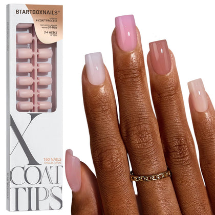 BTARTBOXNAILS 5-Shade Nude Press On Nails front view
