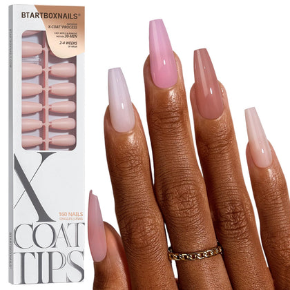 BTARTBOXNAILS 5-Shade Nude Press On Nails front view