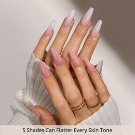 BTARTBOXNAILS 5-Shade Nude Press On Nails side view