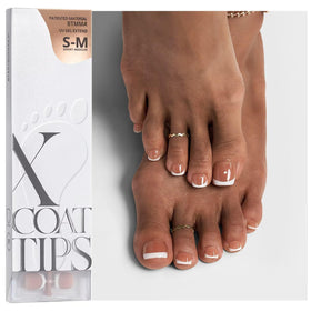 BTARTBOXNAILS French Tip Press On Toenails brown squoval design front view