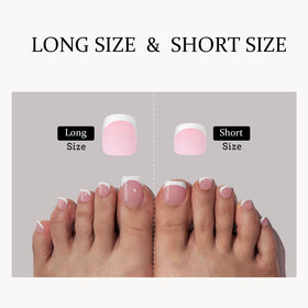 BTARTBOXNAILS French Tip Press On Toenails in various sizes